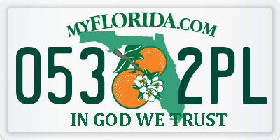 FL license plate 0532PL