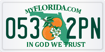FL license plate 0532PN