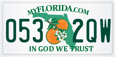 FL license plate 0532QW