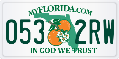 FL license plate 0532RW