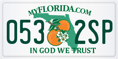 FL license plate 0532SP