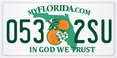 FL license plate 0532SU