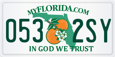 FL license plate 0532SY