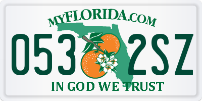 FL license plate 0532SZ
