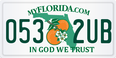 FL license plate 0532UB