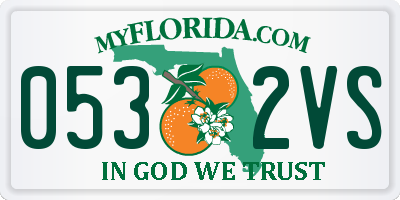 FL license plate 0532VS