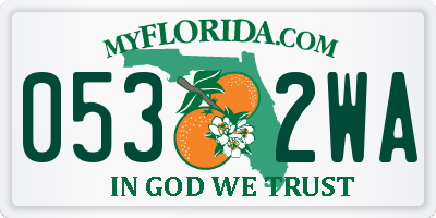 FL license plate 0532WA