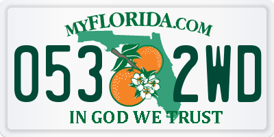 FL license plate 0532WD