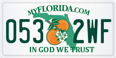 FL license plate 0532WF