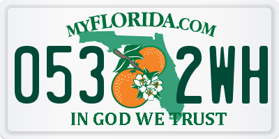 FL license plate 0532WH