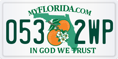 FL license plate 0532WP