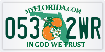 FL license plate 0532WR