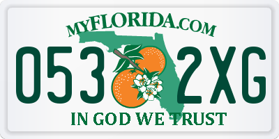FL license plate 0532XG
