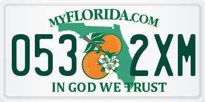 FL license plate 0532XM