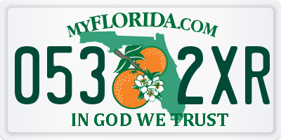 FL license plate 0532XR