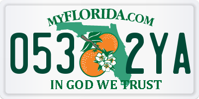 FL license plate 0532YA