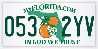 FL license plate 0532YV