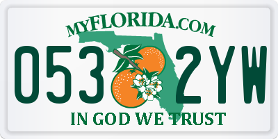 FL license plate 0532YW