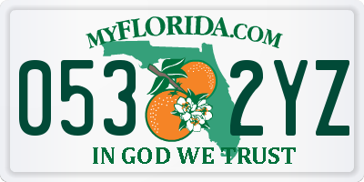FL license plate 0532YZ