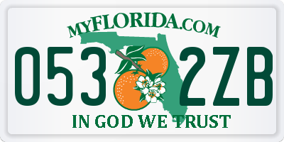 FL license plate 0532ZB