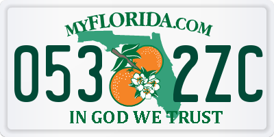 FL license plate 0532ZC