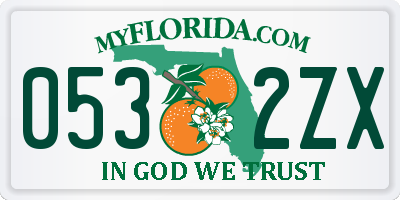 FL license plate 0532ZX
