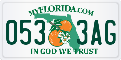 FL license plate 0533AG