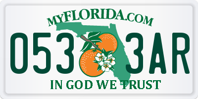 FL license plate 0533AR