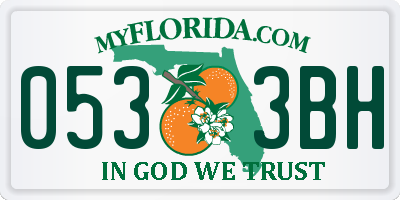 FL license plate 0533BH