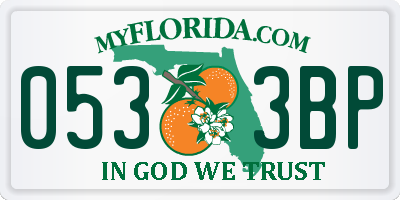 FL license plate 0533BP