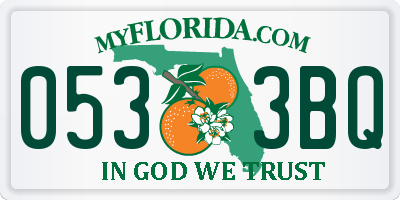 FL license plate 0533BQ