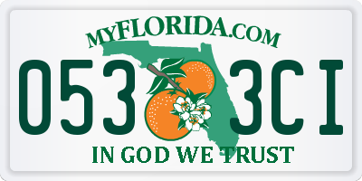 FL license plate 0533CI