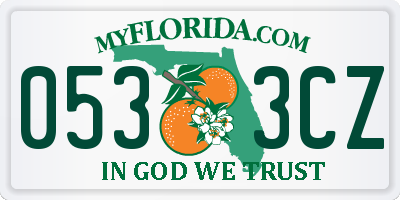 FL license plate 0533CZ