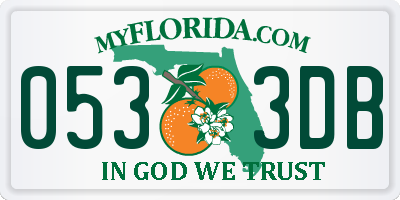 FL license plate 0533DB