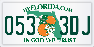 FL license plate 0533DJ