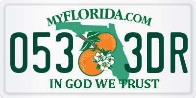 FL license plate 0533DR