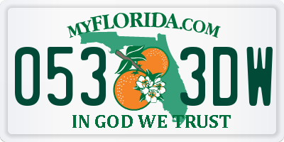 FL license plate 0533DW