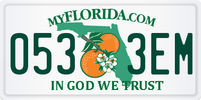FL license plate 0533EM