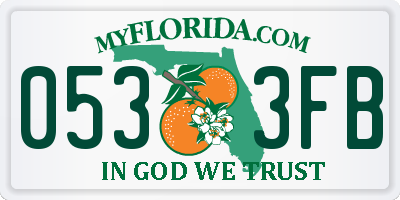 FL license plate 0533FB