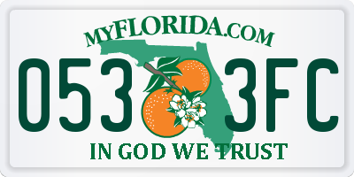 FL license plate 0533FC