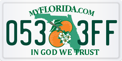 FL license plate 0533FF