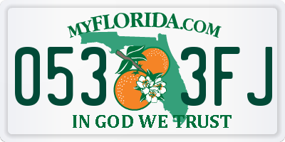 FL license plate 0533FJ