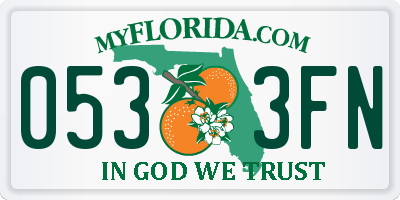 FL license plate 0533FN