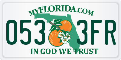 FL license plate 0533FR