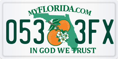 FL license plate 0533FX
