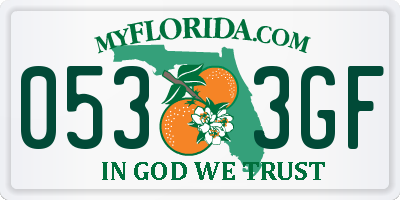 FL license plate 0533GF