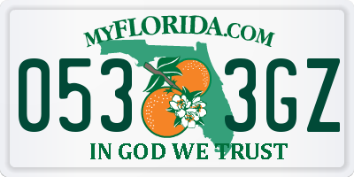 FL license plate 0533GZ