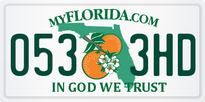 FL license plate 0533HD