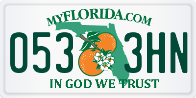 FL license plate 0533HN