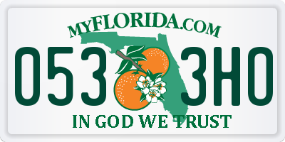 FL license plate 0533HO